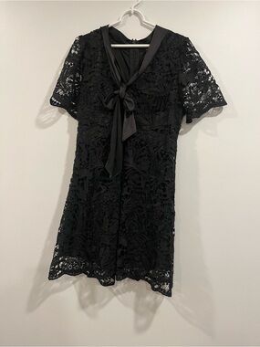 Sugarlips Black Lace Tie-Neck Dress